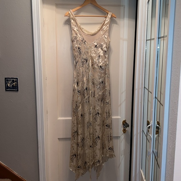 Vintage Joseph Ribkoff abstract 80s flair bottom low back sleeveless dress - Picture 6 of 11